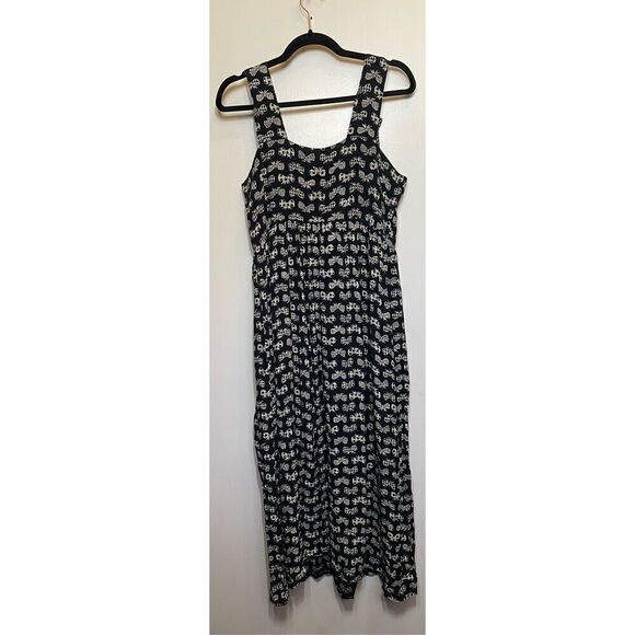 Vintage ROMEO ROMEO black & white Bow print Maxi Dress Size L - Picture 10 of 16